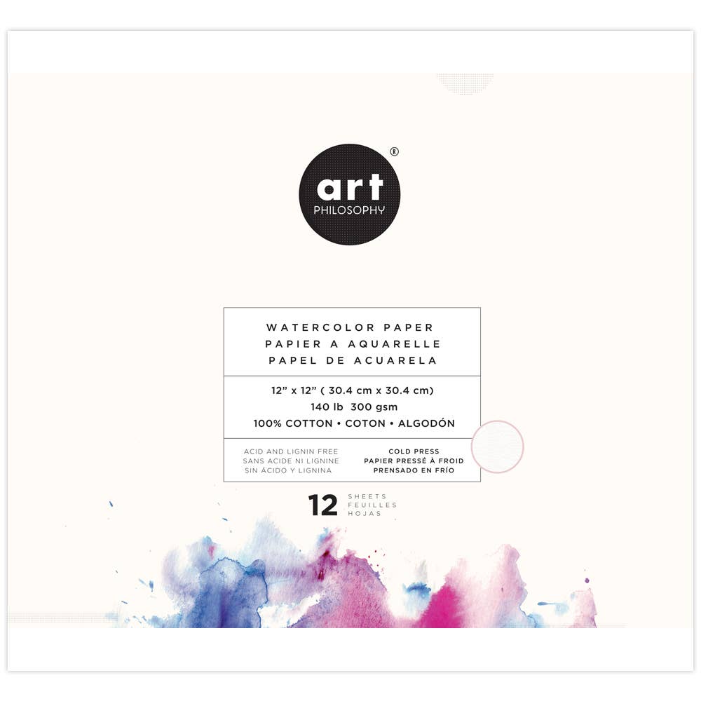 Art Philosophy Watercolor Paper Pad 12x12