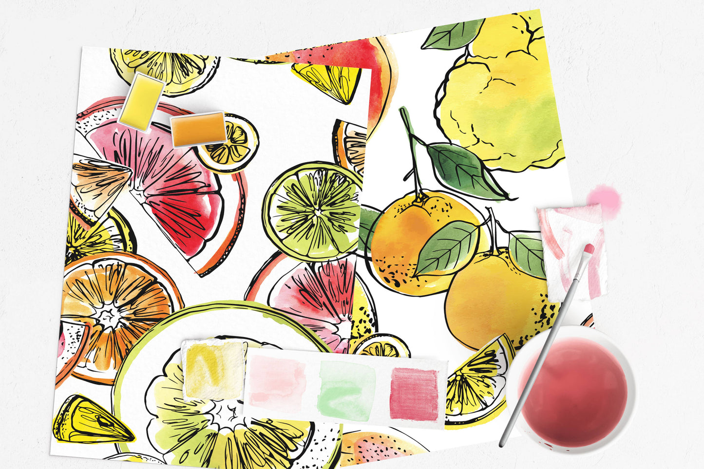Cate Paper Co. Citrus Fruits Watercolor Painting Kit