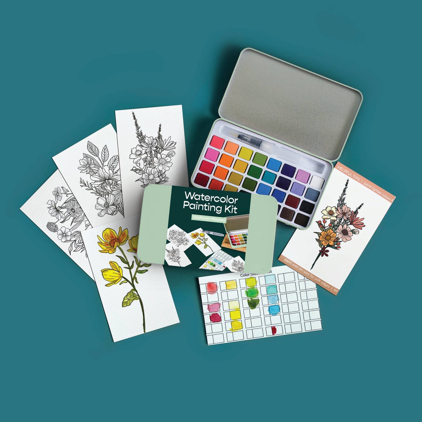 Cate Paper Co. Wildflower Meadow Watercolor Painting Kit