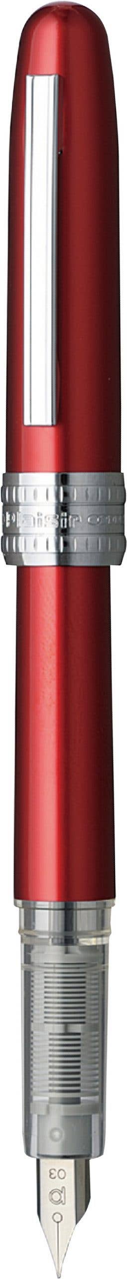 Luxury Brands of America Red / Fine Platinum Plaisir Fountain Pen - Fine Point - Three Colors