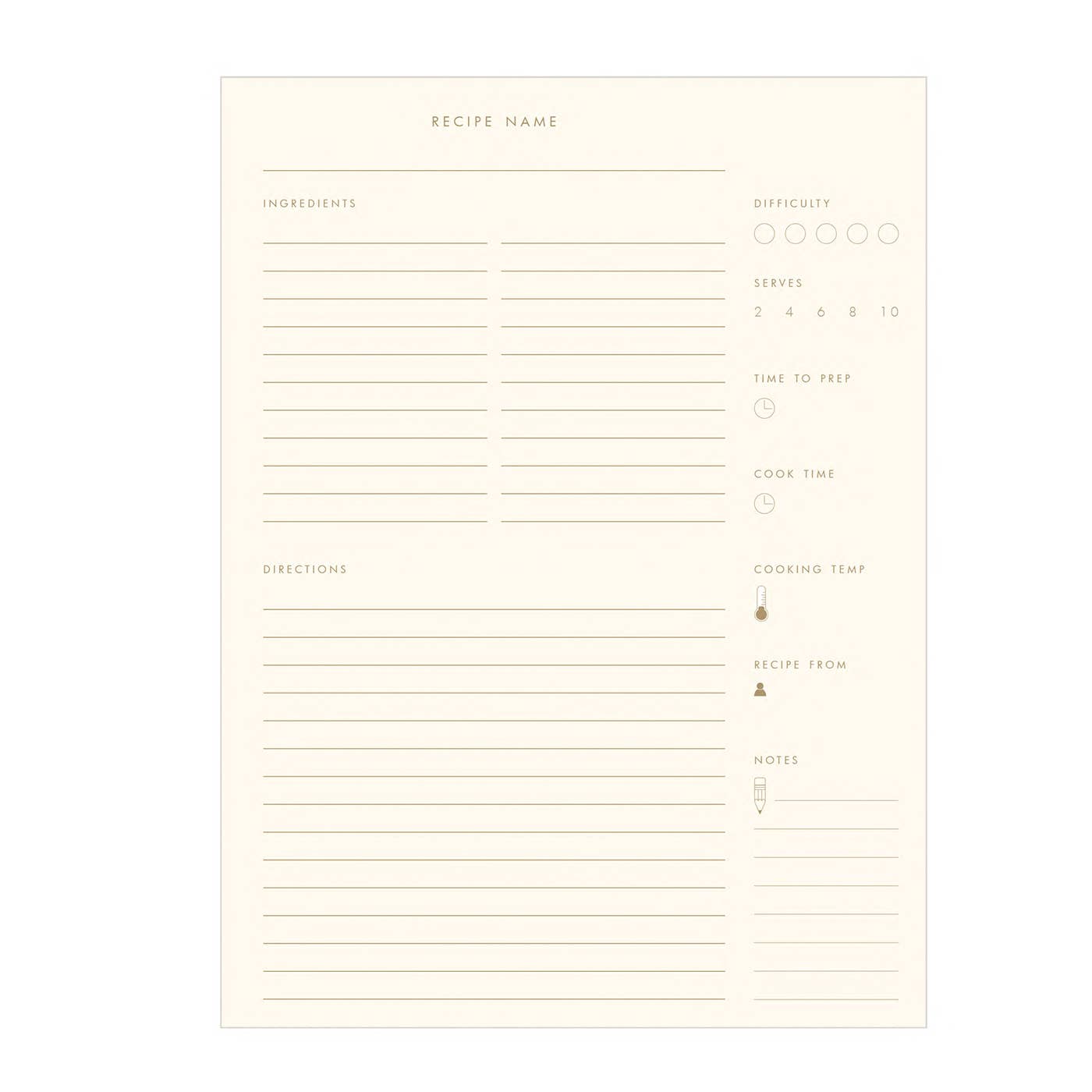 Ruff House Print Shop Peppercorn Cover | White Ink Retro Recipe Book