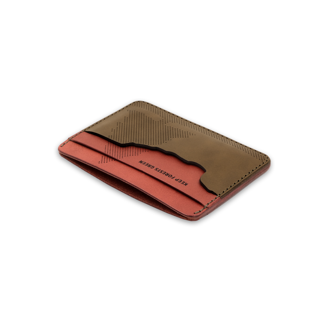 Woolly Made Leather Giveback Half Wallet - Waves or Forest