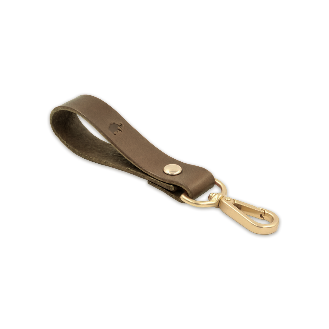 Woolly Made Olive Leather Loop Keychain - Tan, Navy, Yellow, or Olive
