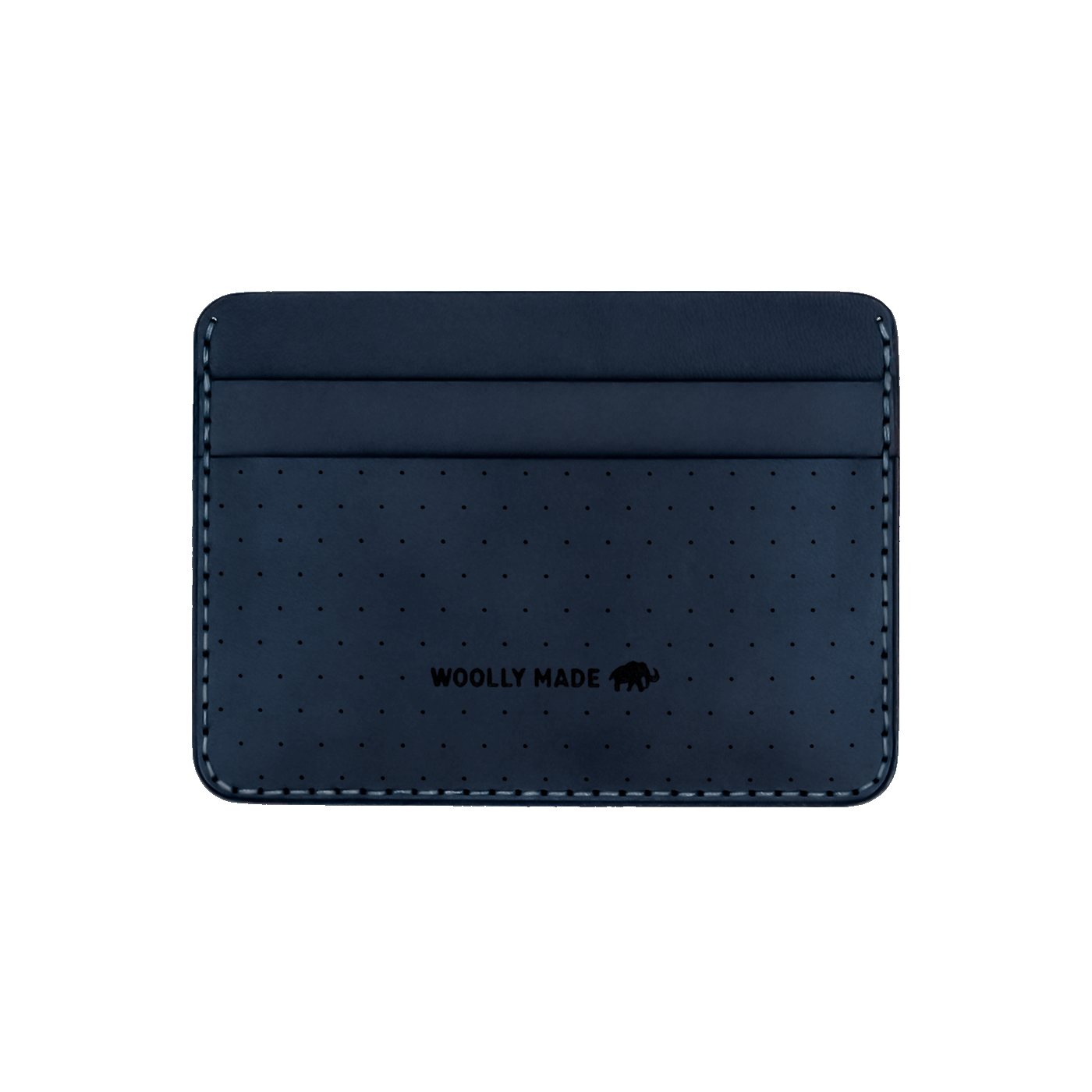 Woolly Made Perf'd Navy Olive Leather Half Wallet