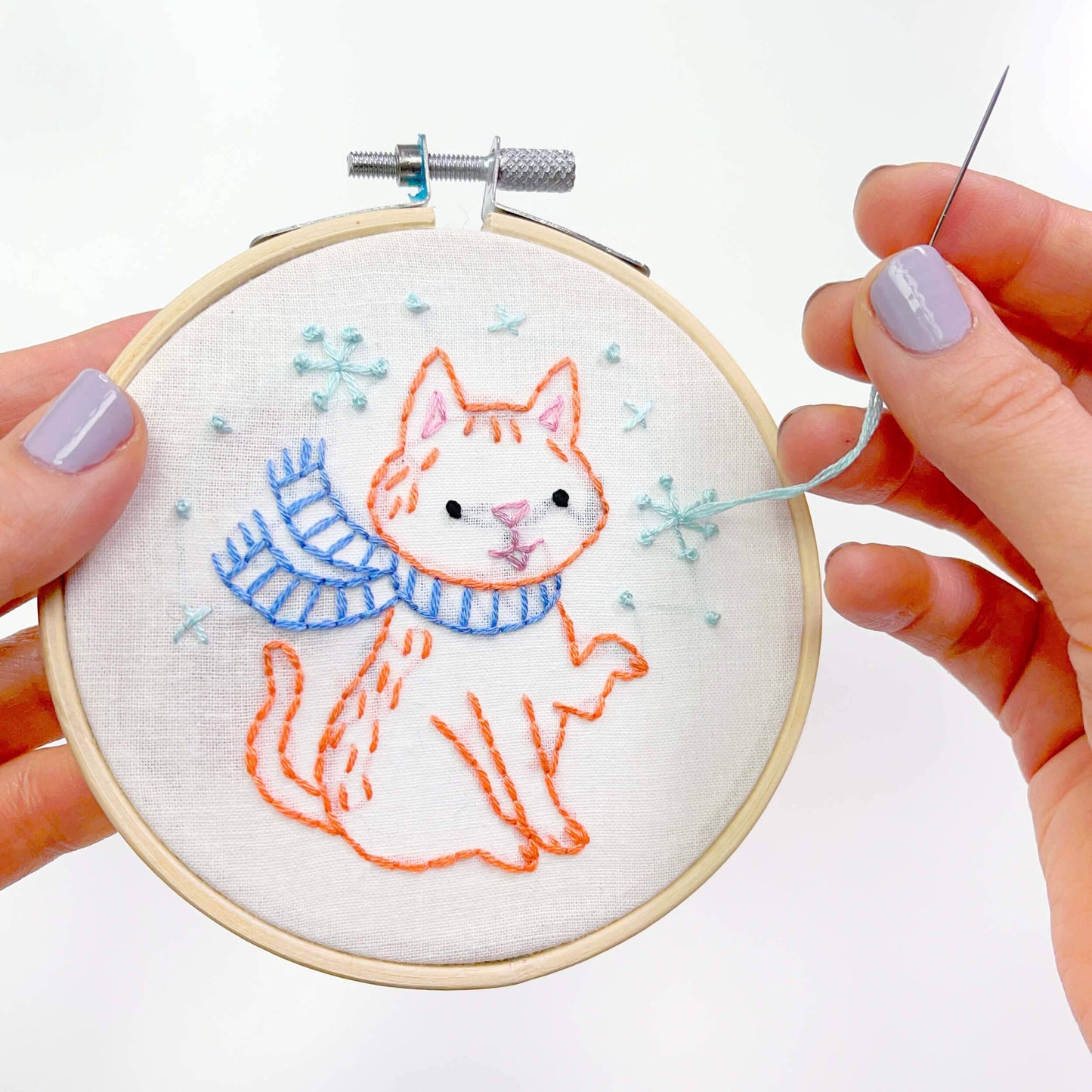Snowflake Kitty 4" Embroidery Kit