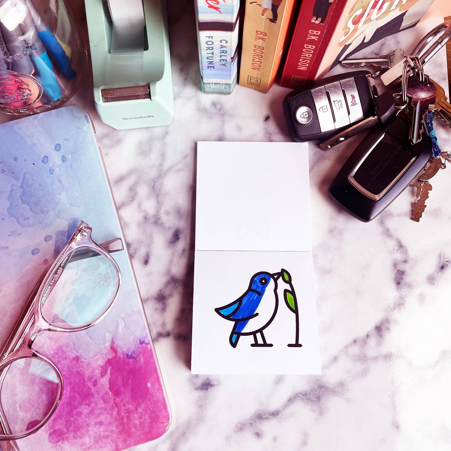 Birds Bugs and Botany Mini Coloring Book for Adults