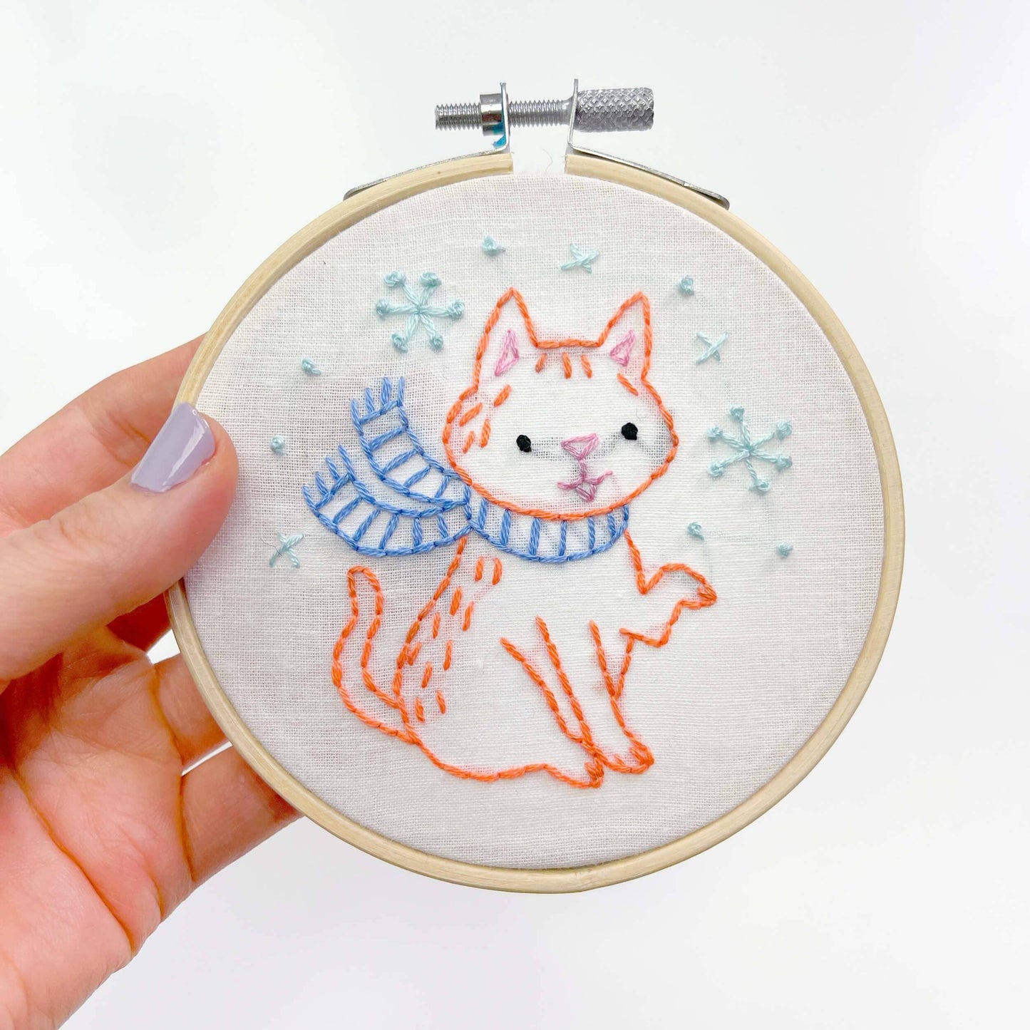 Snowflake Kitty 4" Embroidery Kit