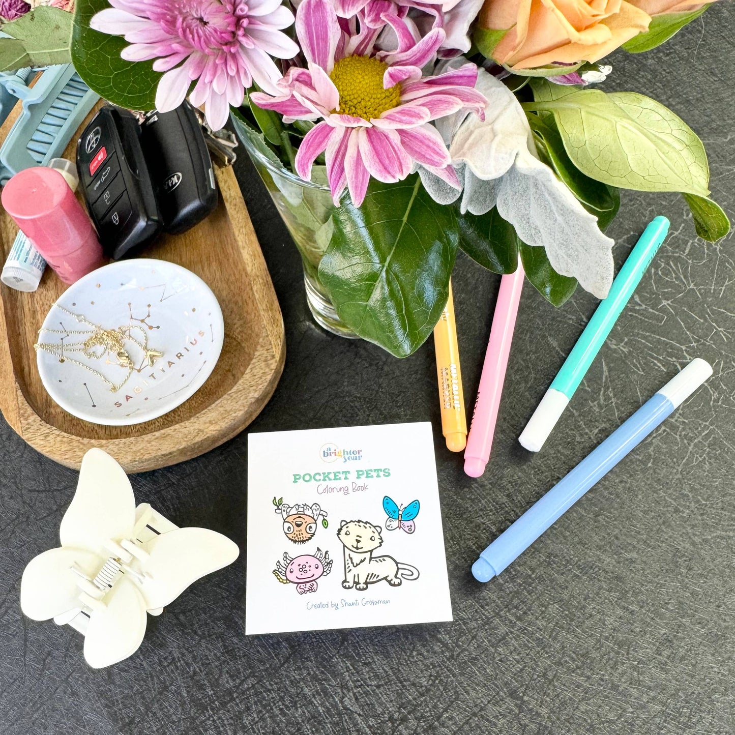 Pocket Pets Animal Designs Mini Coloring Book for Adults