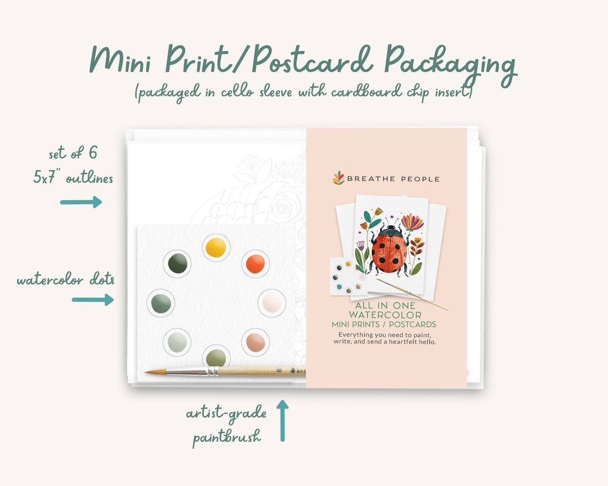 All-in-One Watercolor Prints & Postcards: Spring Folk Art