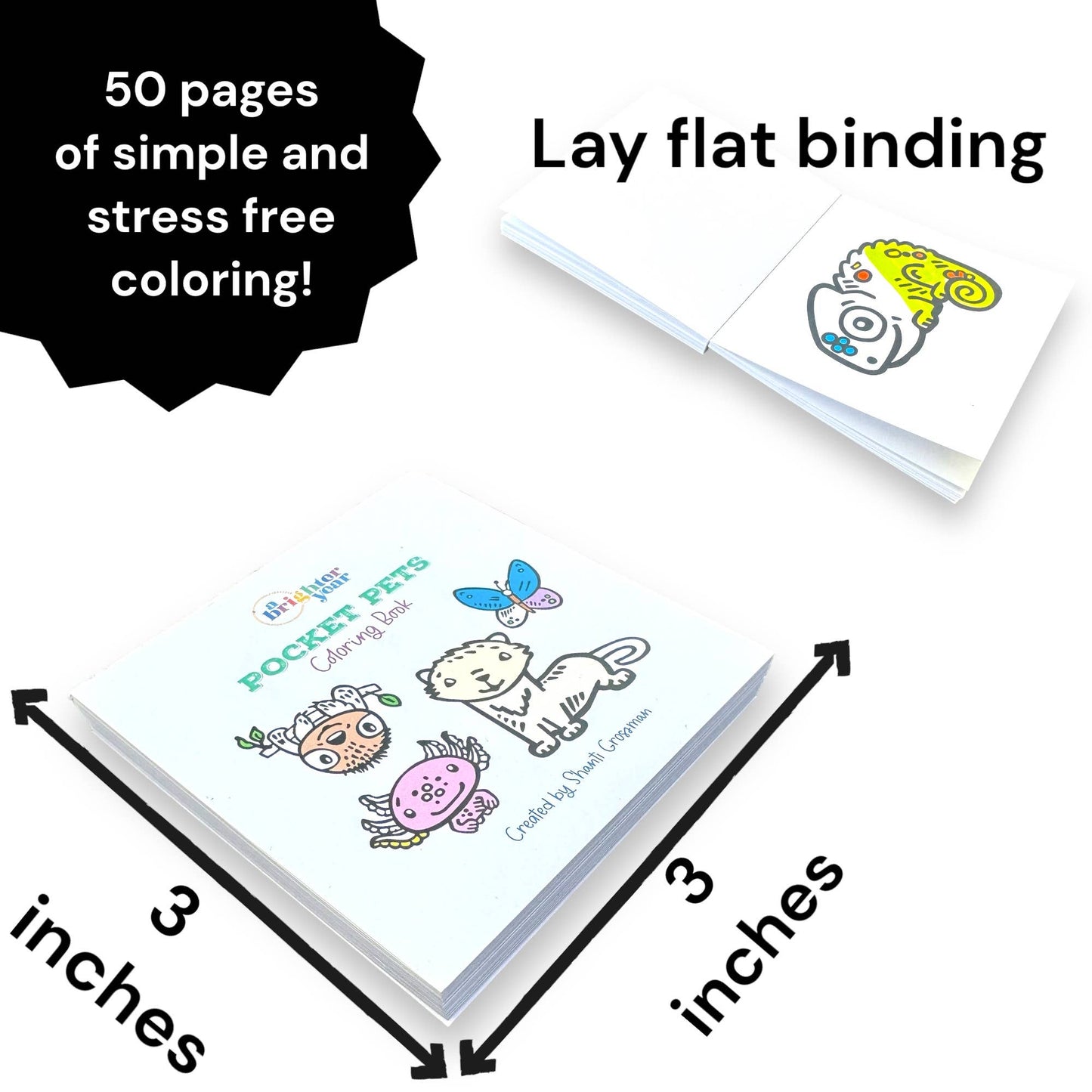 Pocket Pets Animal Designs Mini Coloring Book for Adults