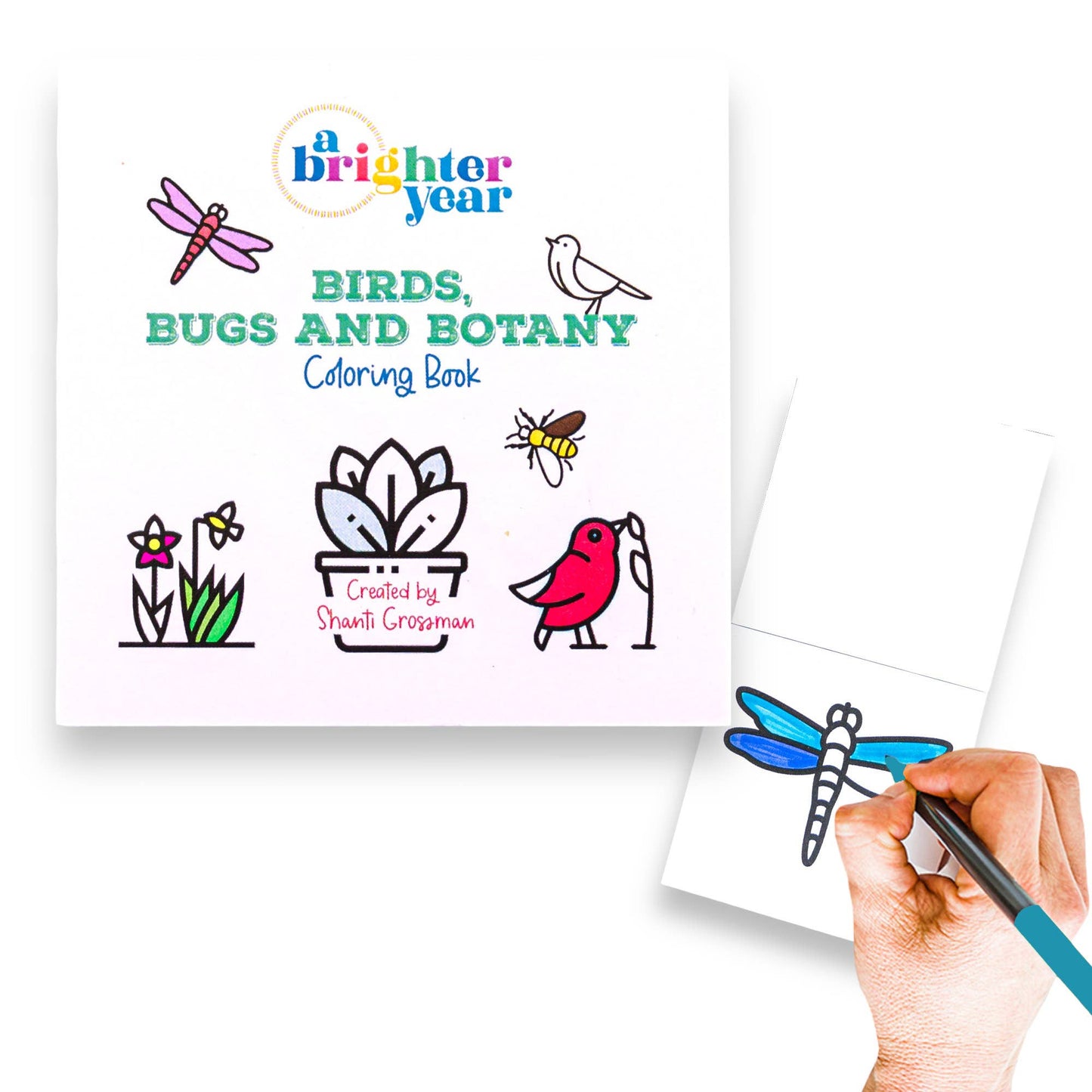 Birds Bugs and Botany Mini Coloring Book for Adults