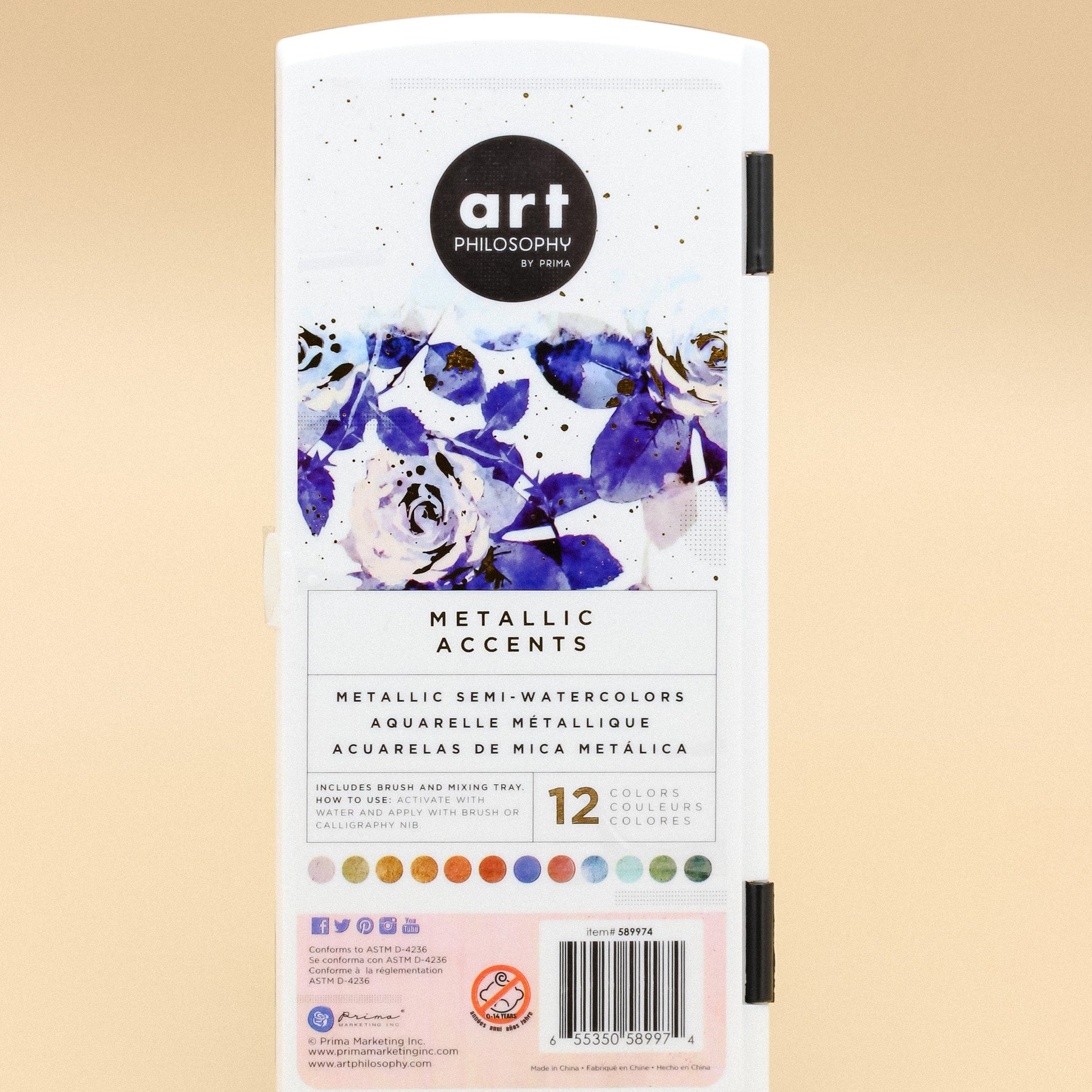 Art Philosophy Metallic Accents Semi-Watercolor Paints