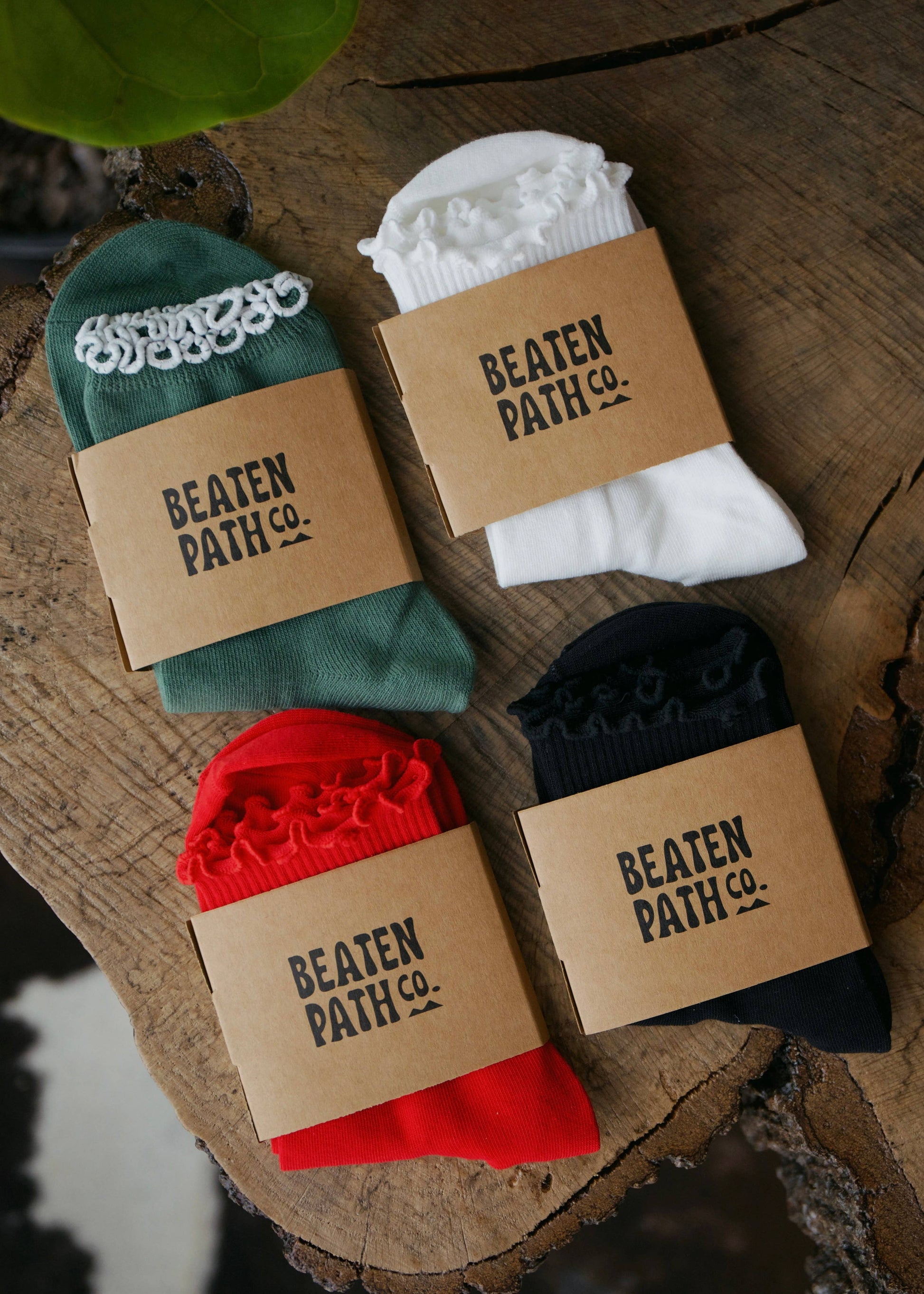 Beaten Path Co RUFFLE RIB QUARTER SOCK PACK - 4 pairs
