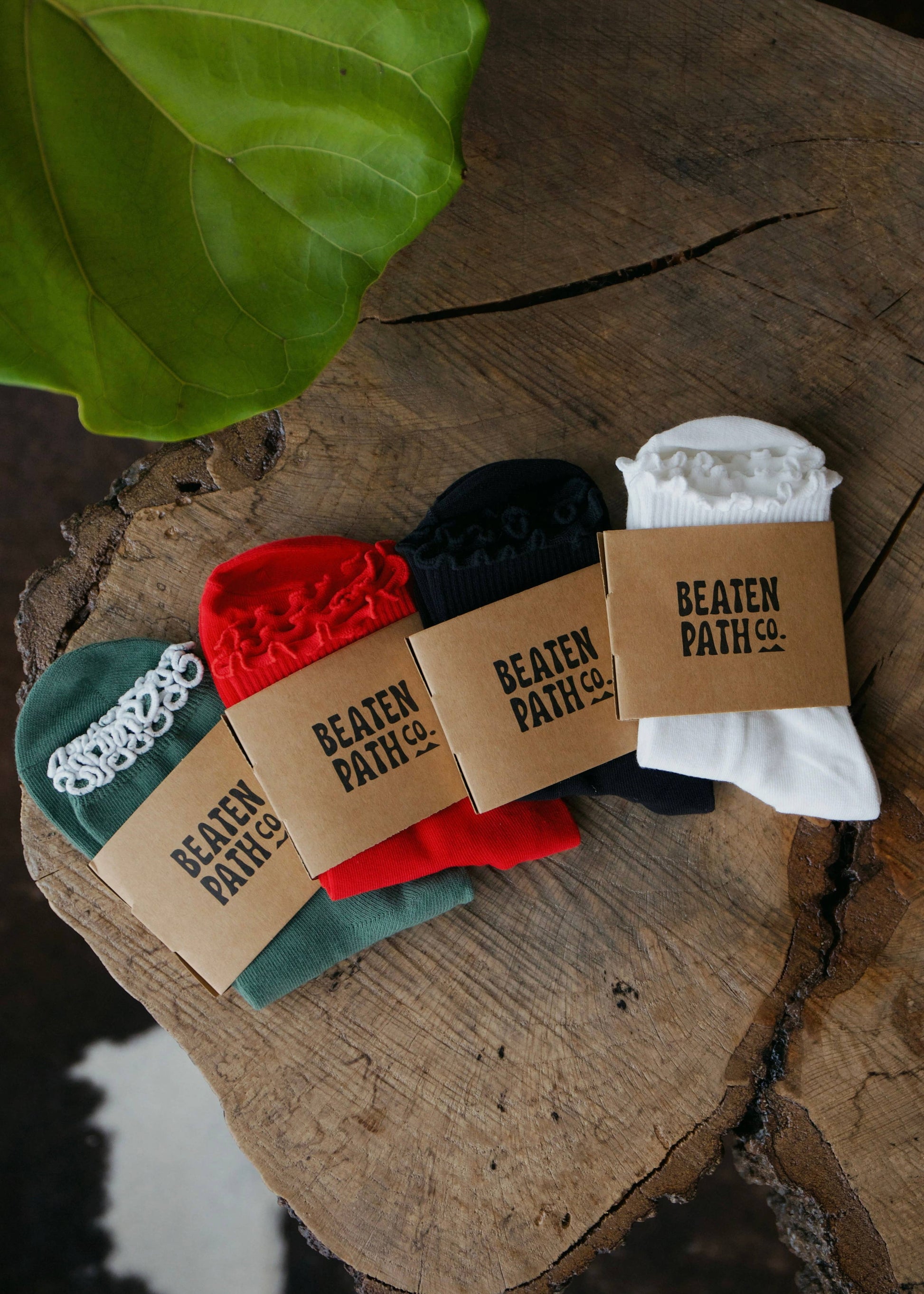 Beaten Path Co RUFFLE RIB QUARTER SOCK PACK - 4 pairs