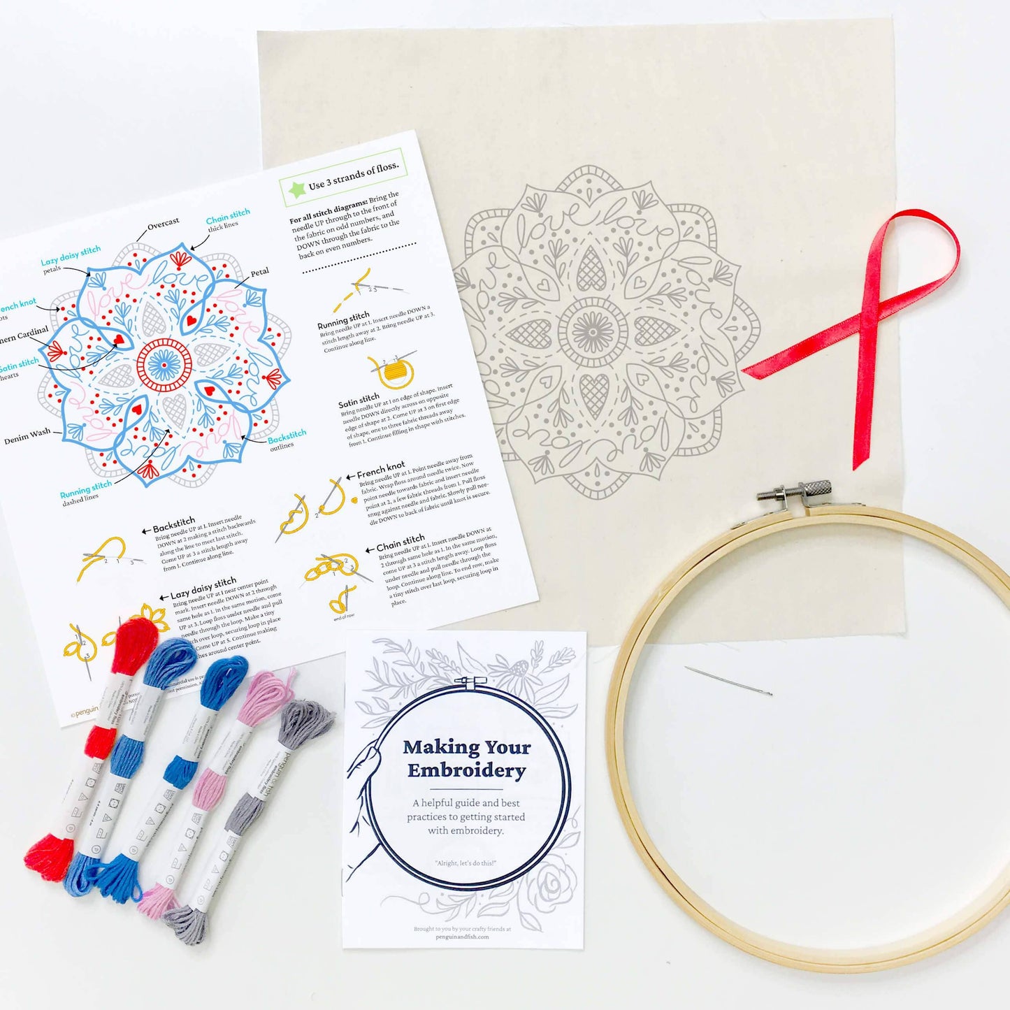 Mandala Love 8" Embroidery Kit