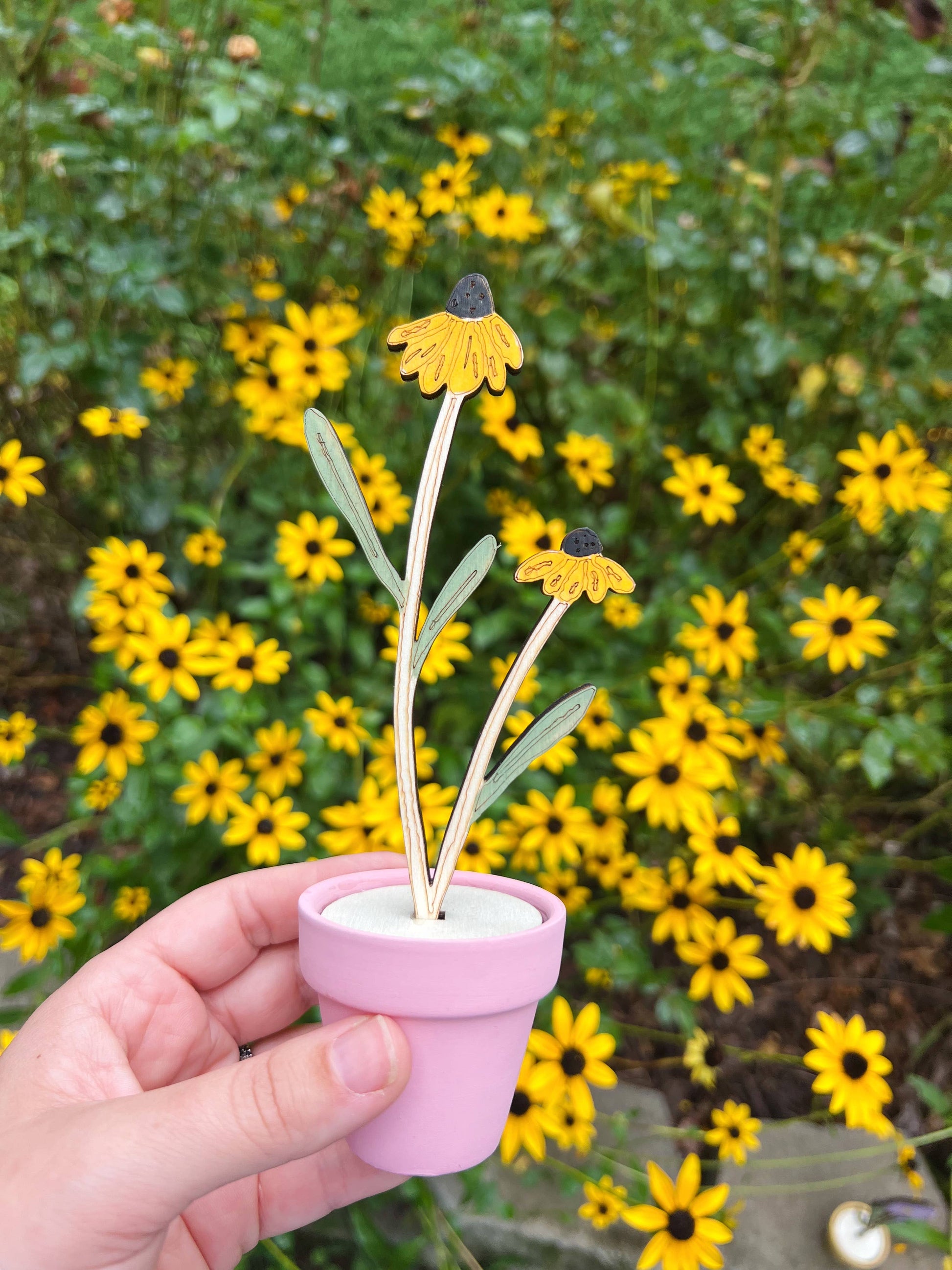 Cate Paper Co. Hand Painted Wooden Flower
