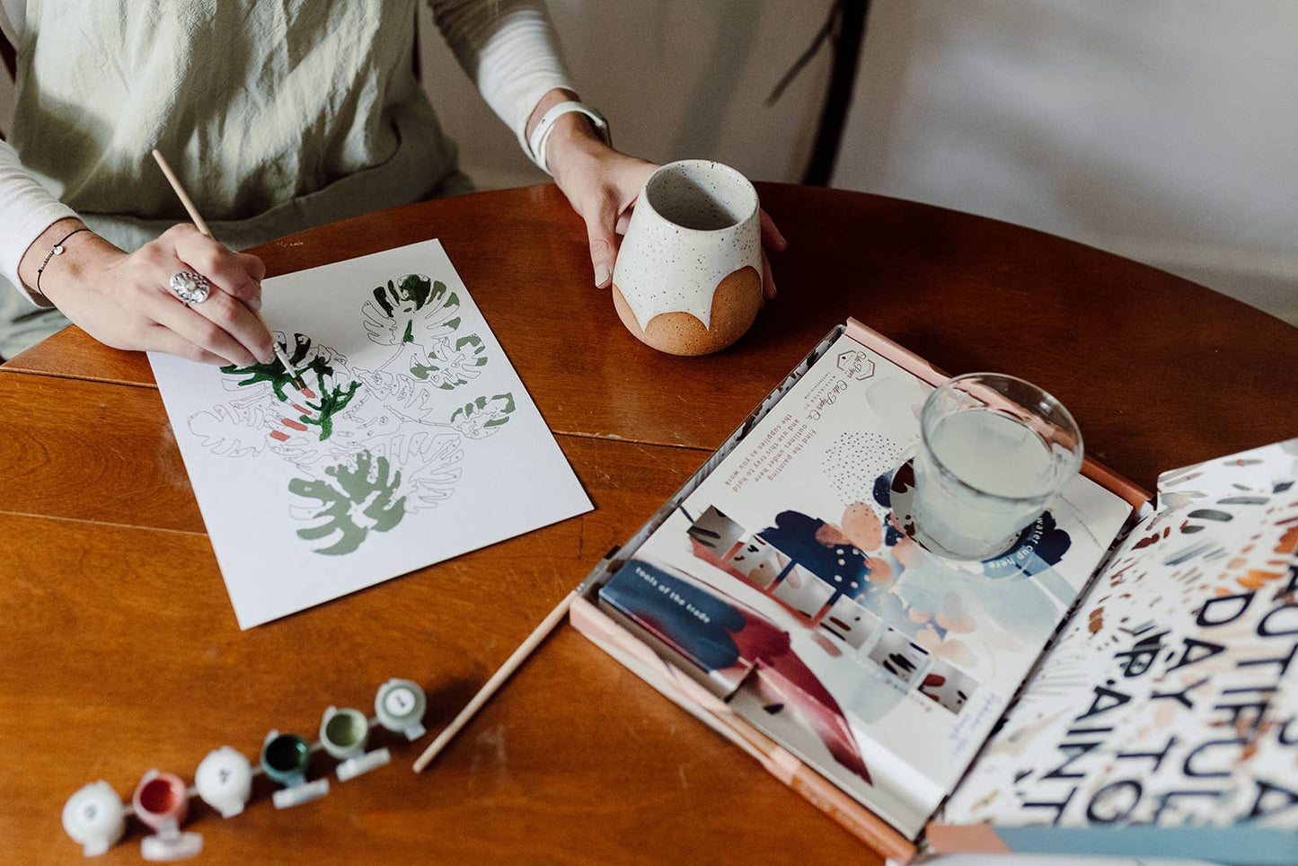 Cate Paper Co. Winter Greenery Paint-By-Number Kit