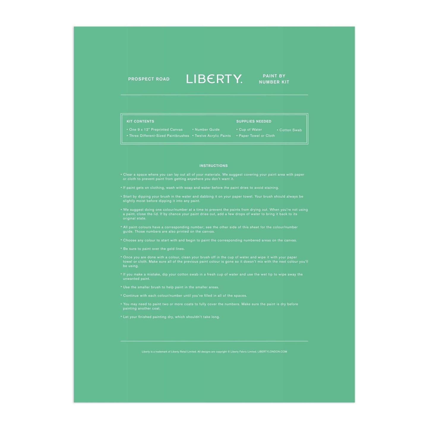 Chronicle Books Liberty Prospect Road 9 x 12 Paint-by-Number Kit