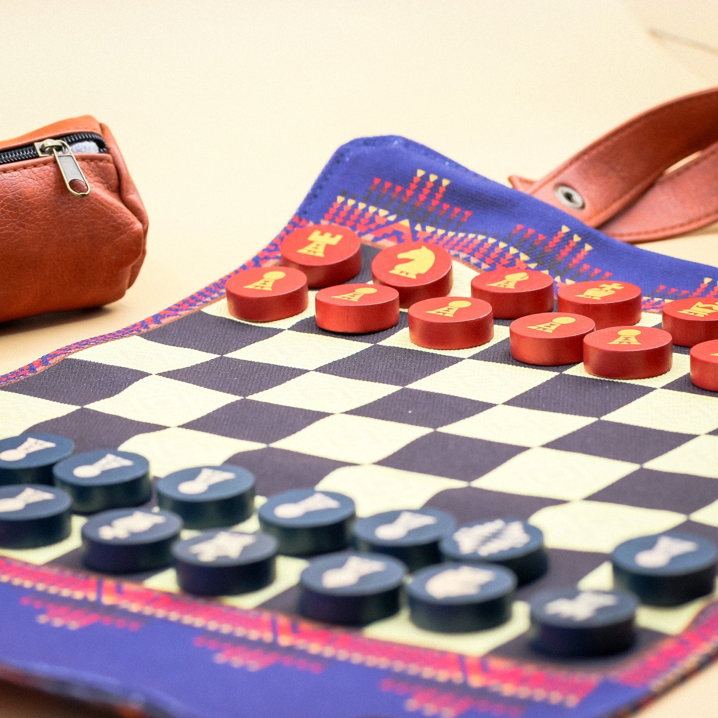Chronicle Books Pendleton Portable Chess & Checkers Set
