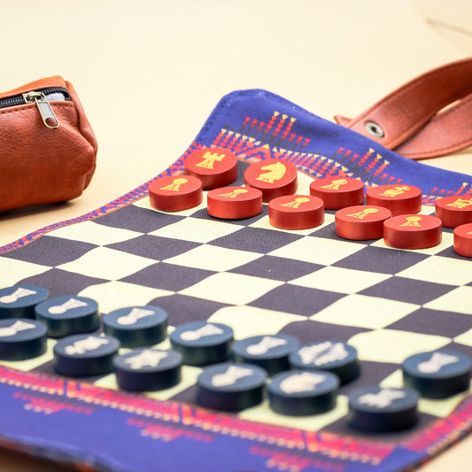 Chronicle Books Pendleton Portable Chess & Checkers Set