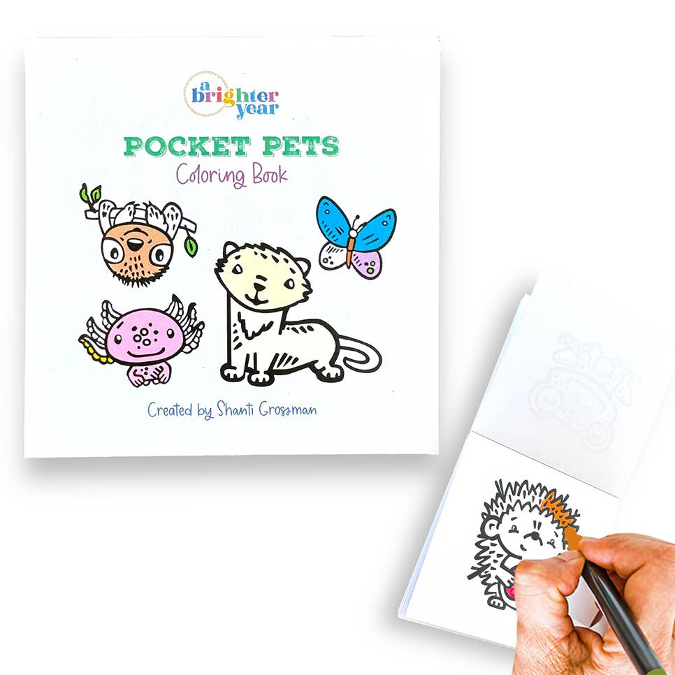 Pocket Pets Animal Designs Mini Coloring Book for Adults