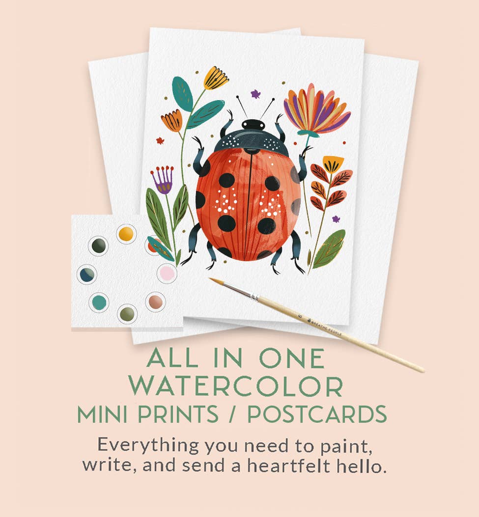 All-in-One Watercolor Prints & Postcards: Spring Folk Art