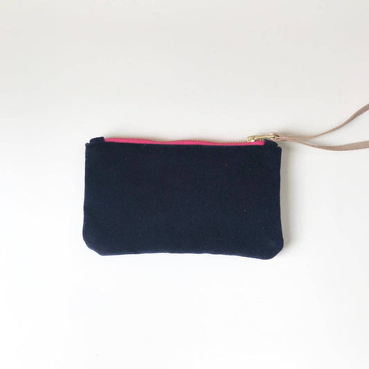 Erin Flett Navy Velvet Wristlet