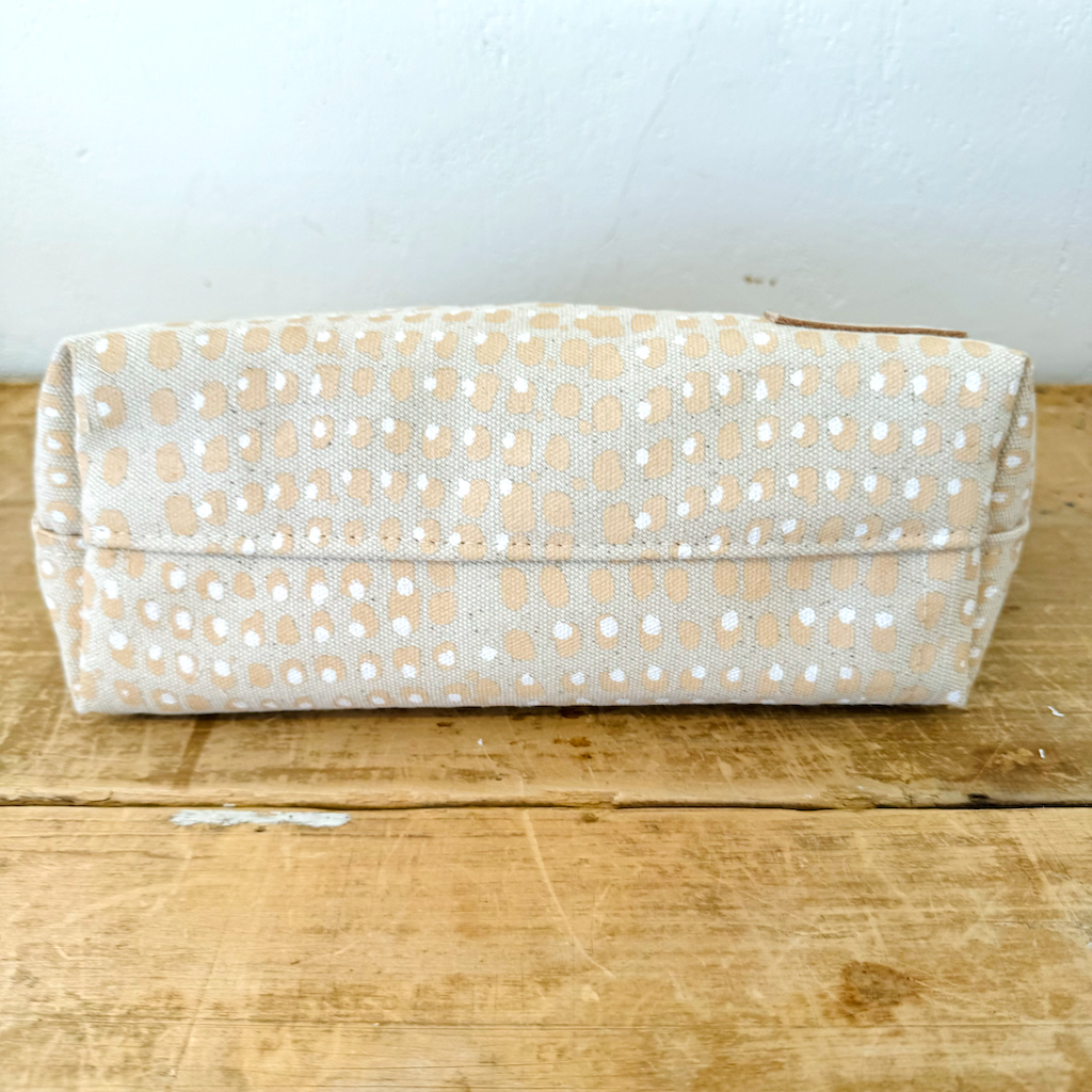 Erin Flett Plain Exterior Satchel in Tan Print Canvas