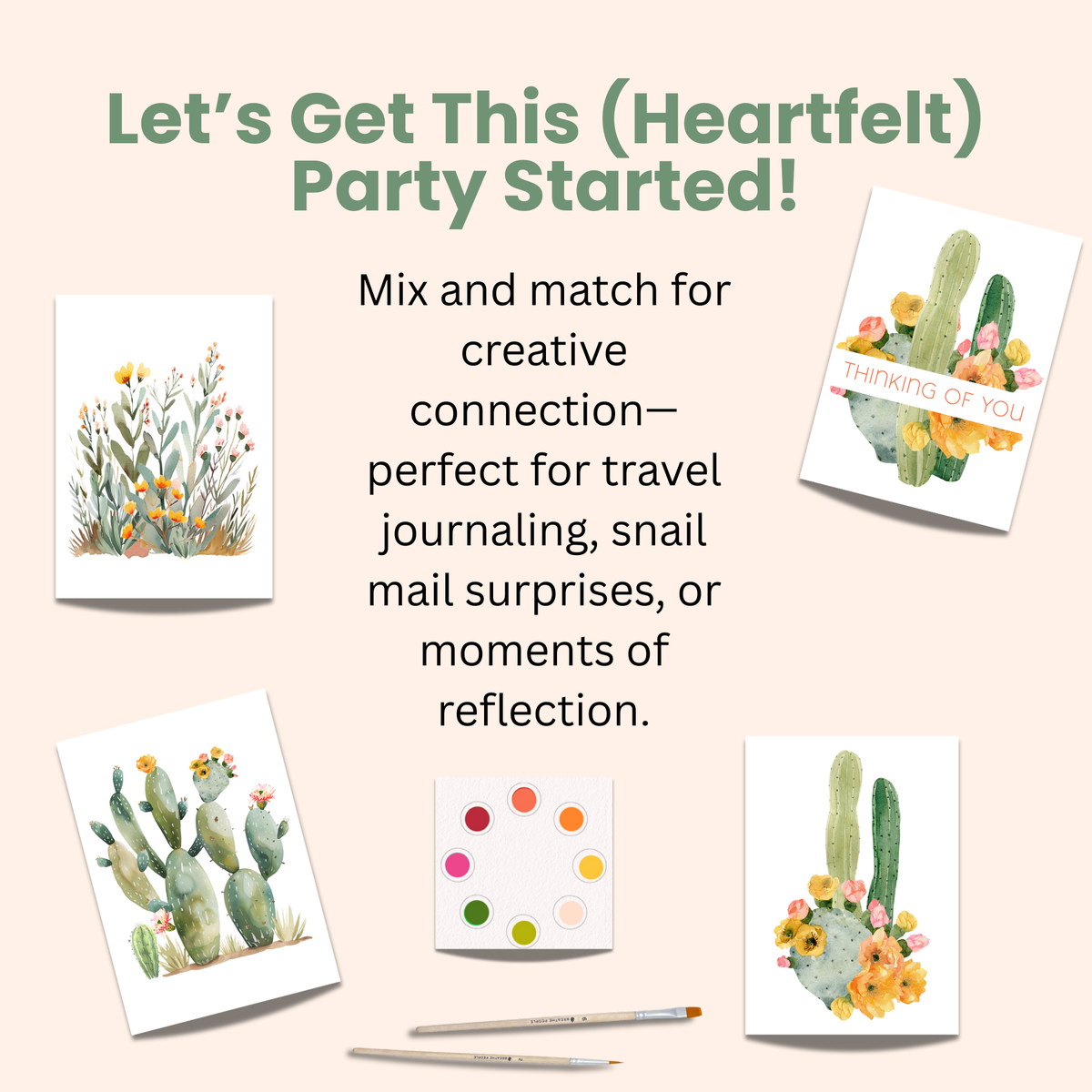 All-in-One Watercolor Prints & Postcards: Spring Folk Art