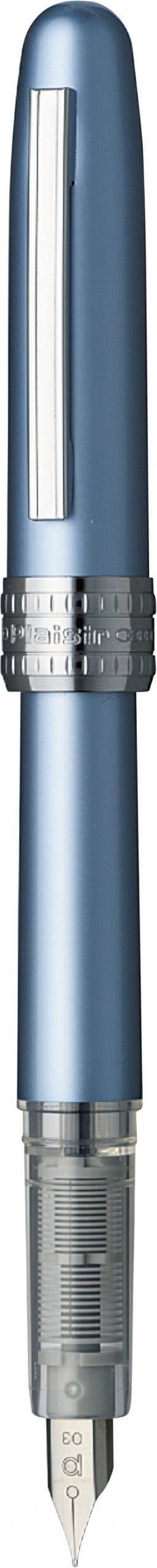 Luxury Brands of America Frosty Blue / Fine Platinum Plaisir Fountain Pen - Fine Point - Three Colors