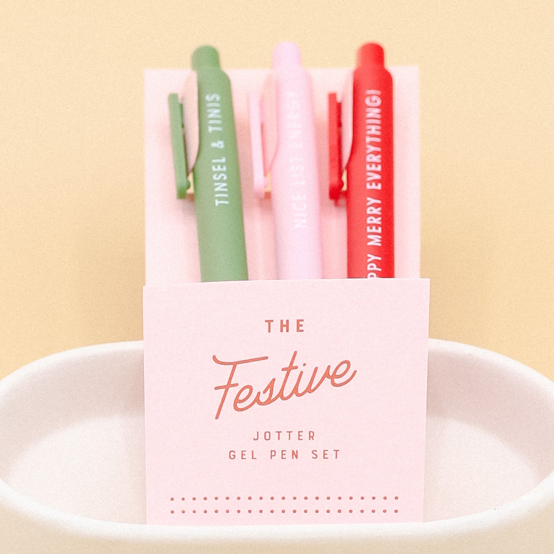 Ruff House Print Shop Festive Jotter Gel Pen: Set of 3