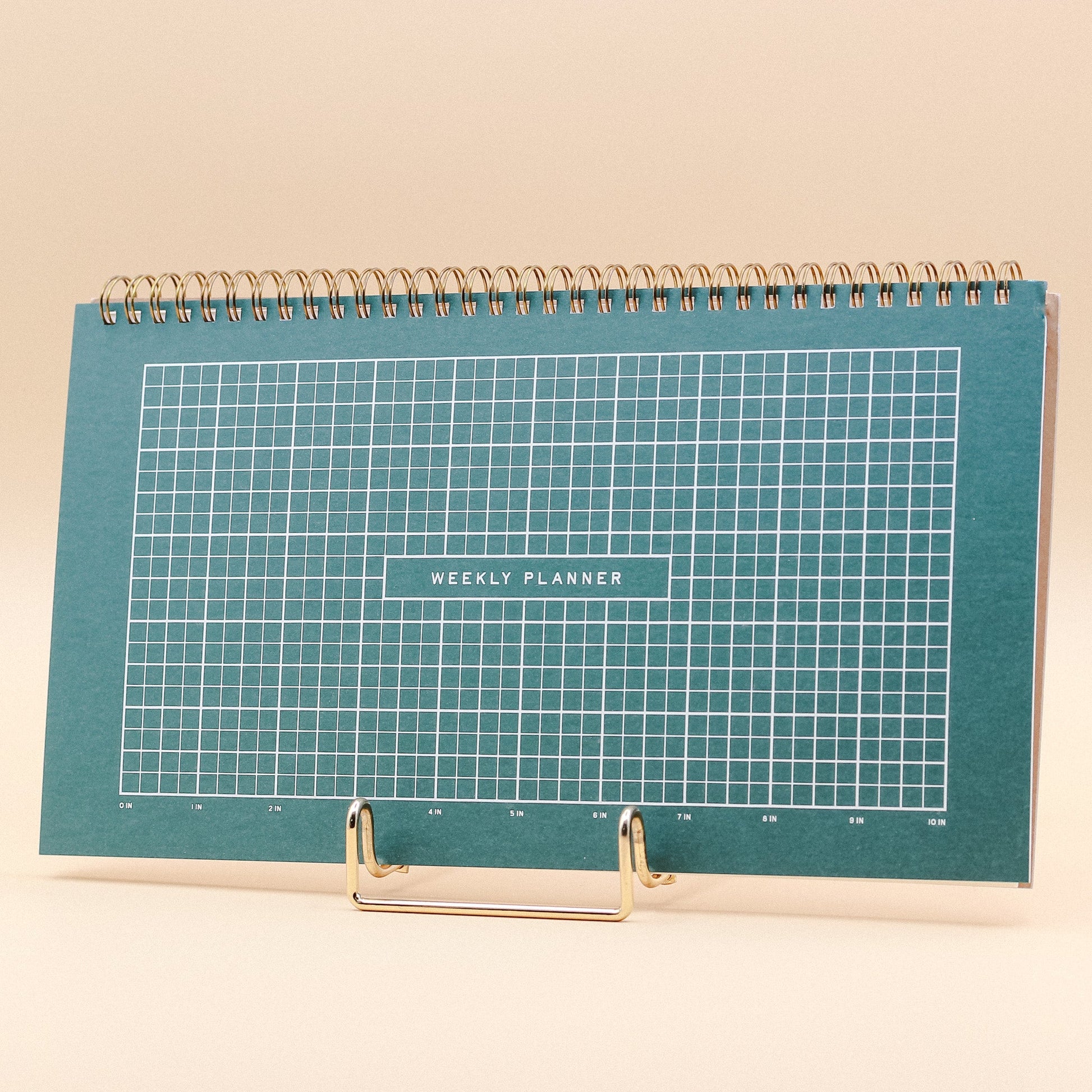 Ruff House Print Shop Forest Green | White Ink Grid Front Weekly Planner