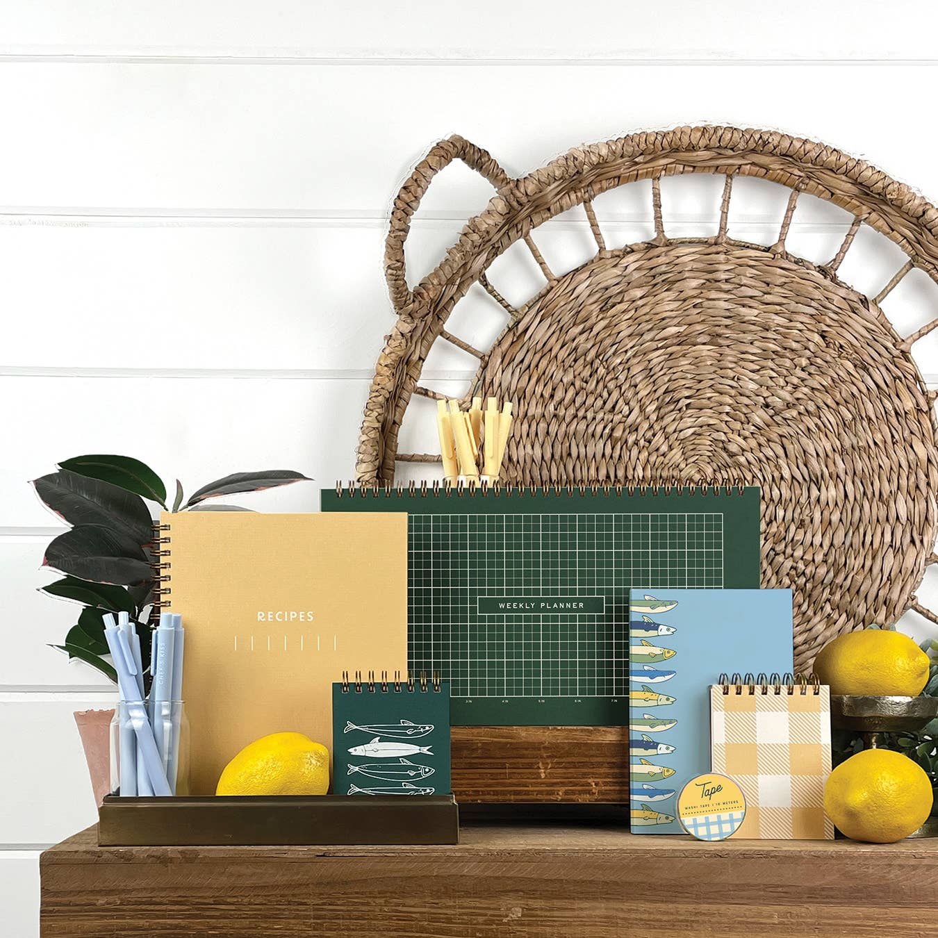 Ruff House Print Shop Forest Green | White Ink Grid Front Weekly Planner