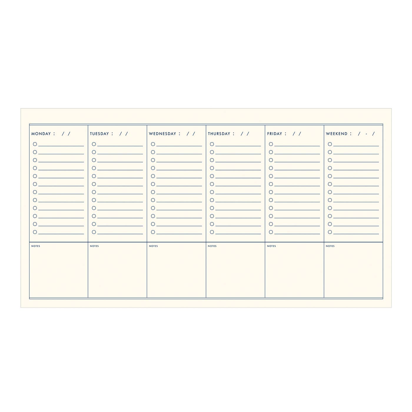 Ruff House Print Shop Forest Green | White Ink Grid Front Weekly Planner