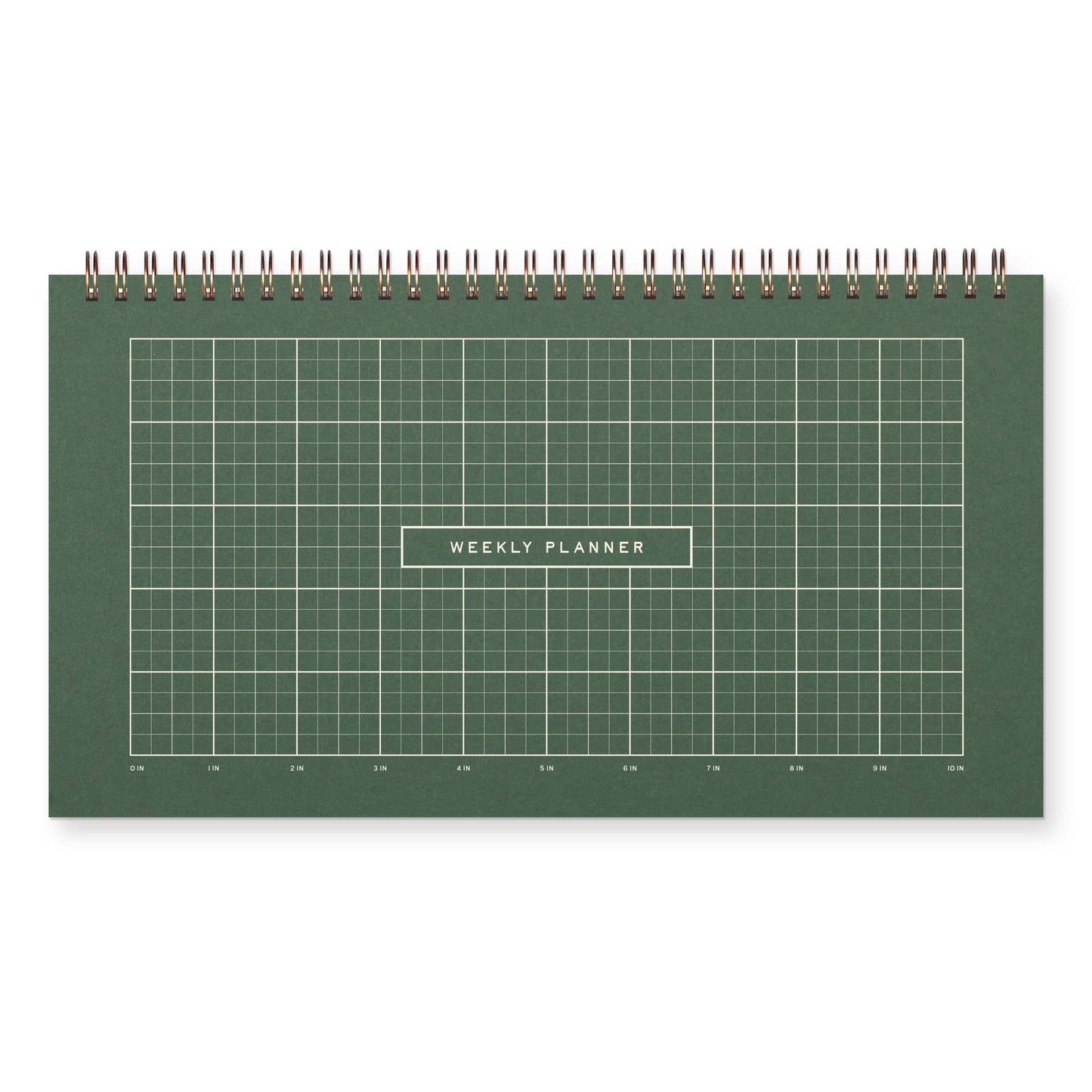 Ruff House Print Shop Forest Green | White Ink Grid Front Weekly Planner