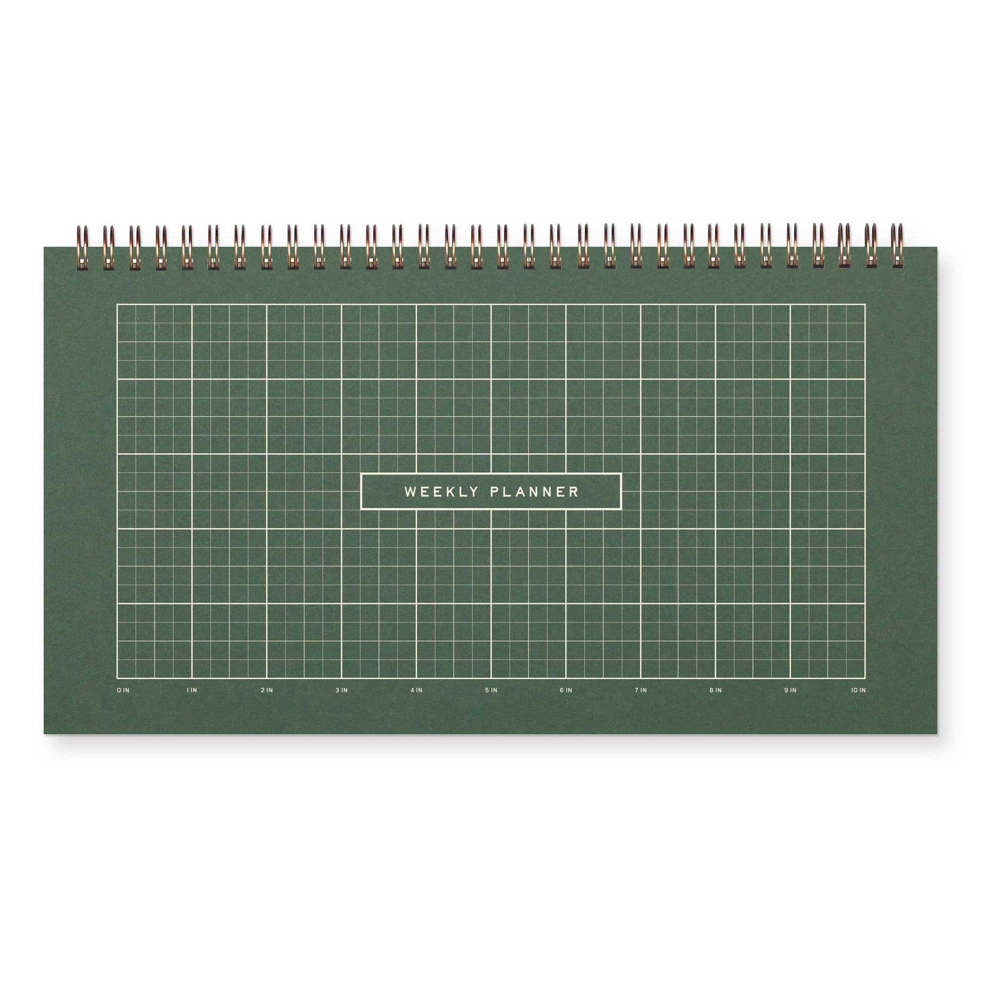 Ruff House Print Shop Forest Green | White Ink Grid Front Weekly Planner