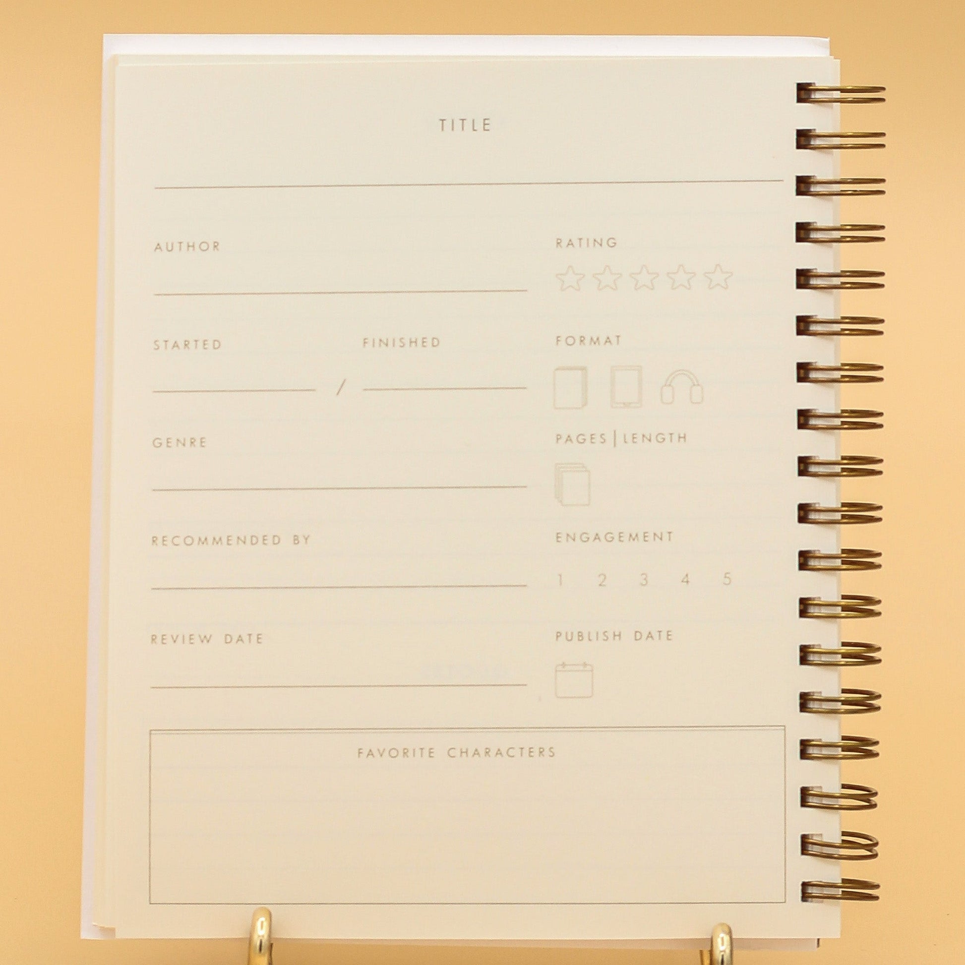 Ruff House Print Shop French Vanilla Cover | Gold Foil "Read and Reviewed" Book Log