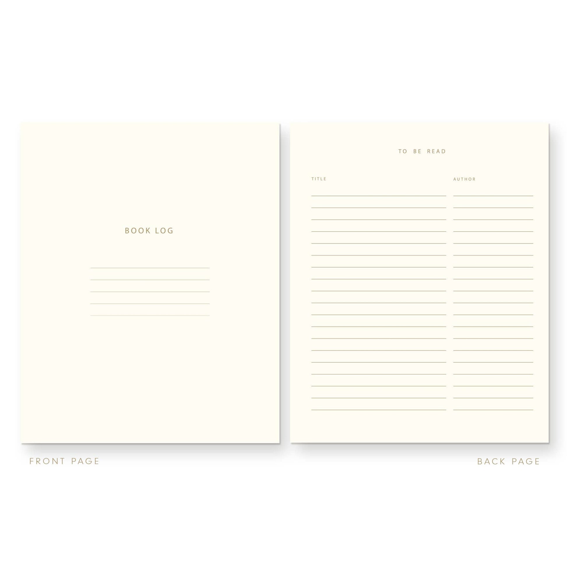 Ruff House Print Shop French Vanilla Cover | Gold Foil "Read and Reviewed" Book Log