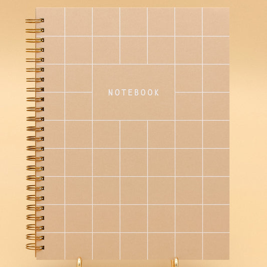 Ruff House Print Shop Golden Wheat Grid Journal: Lined Notebook