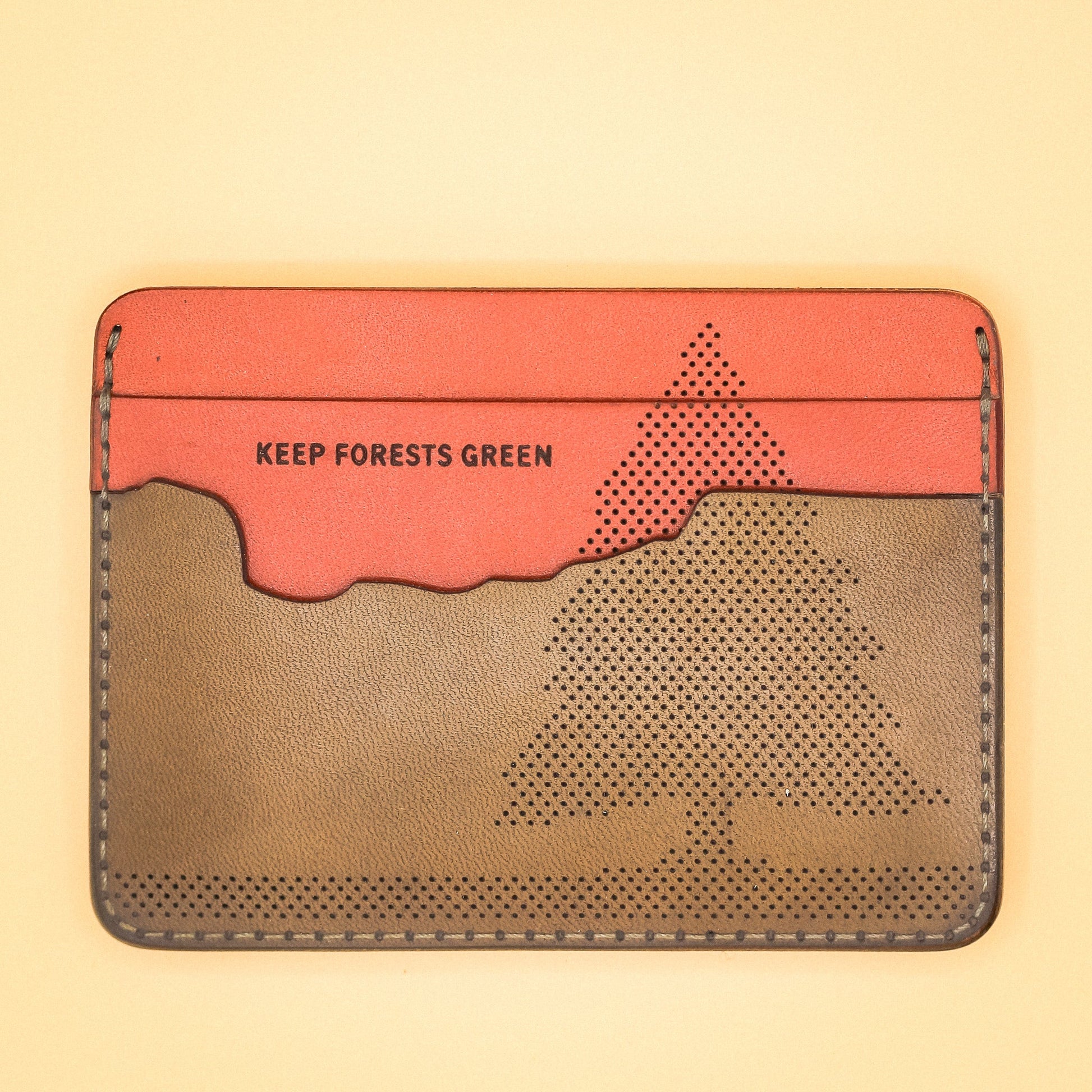 Woolly Made Leather Giveback Half Wallet - Waves or Forest