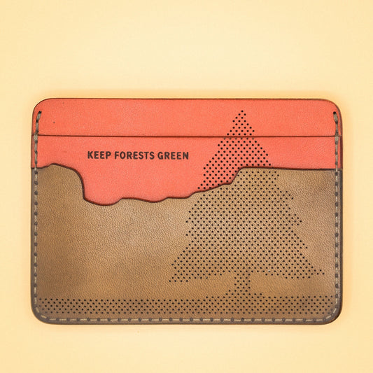 Woolly Made Leather Giveback Half Wallet - Waves or Forest