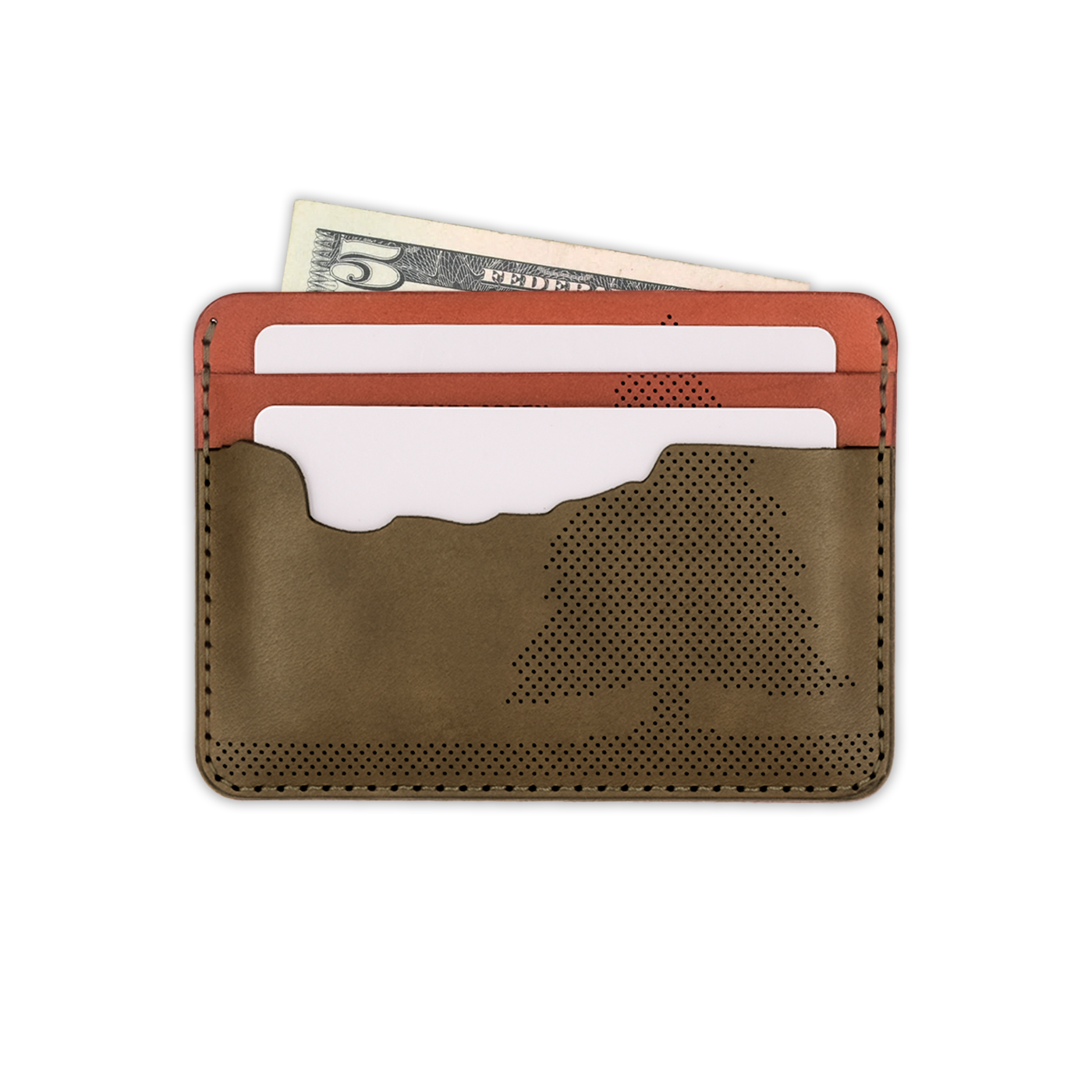 Woolly Made Leather Giveback Half Wallet - Waves or Forest