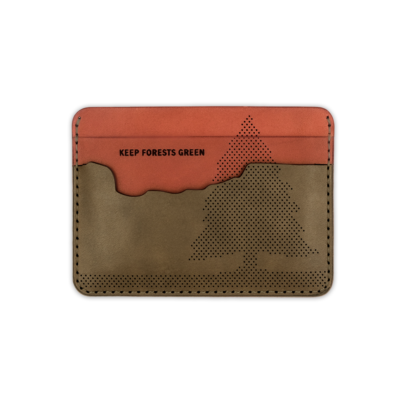 Woolly Made Leather Giveback Half Wallet - Waves or Forest