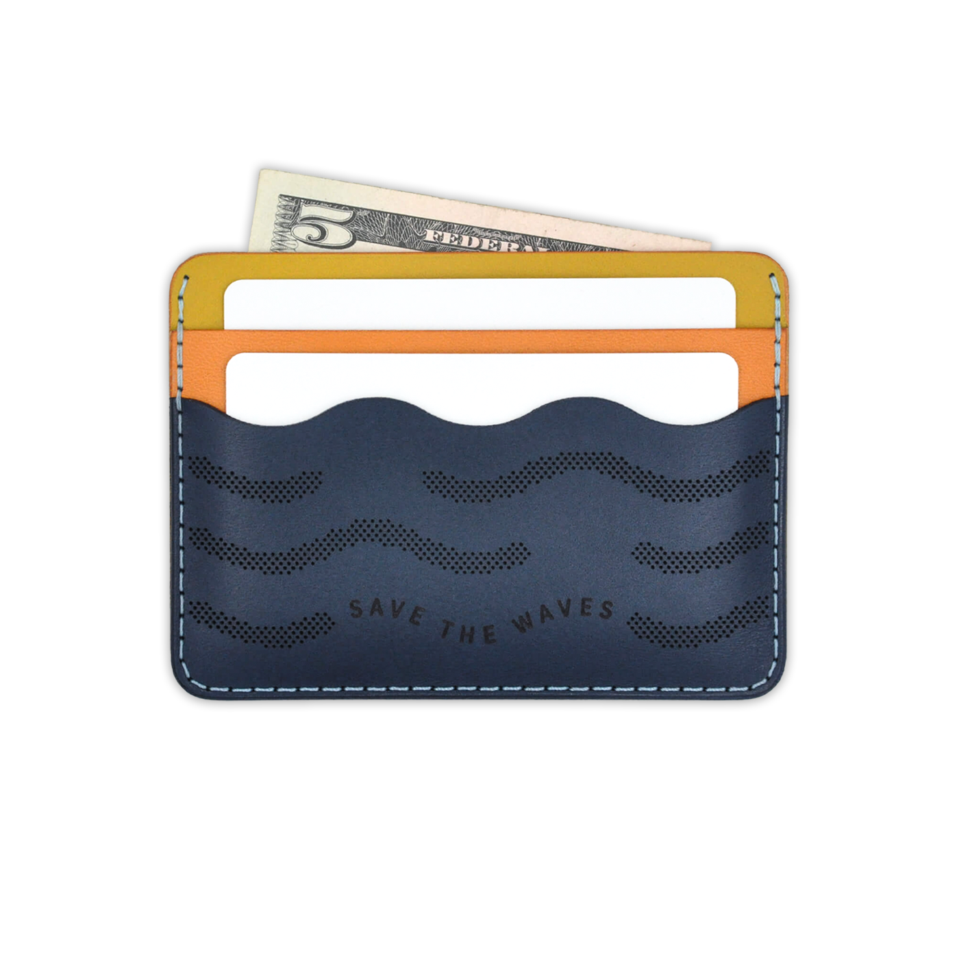 Woolly Made Leather Giveback Half Wallet - Waves or Forest