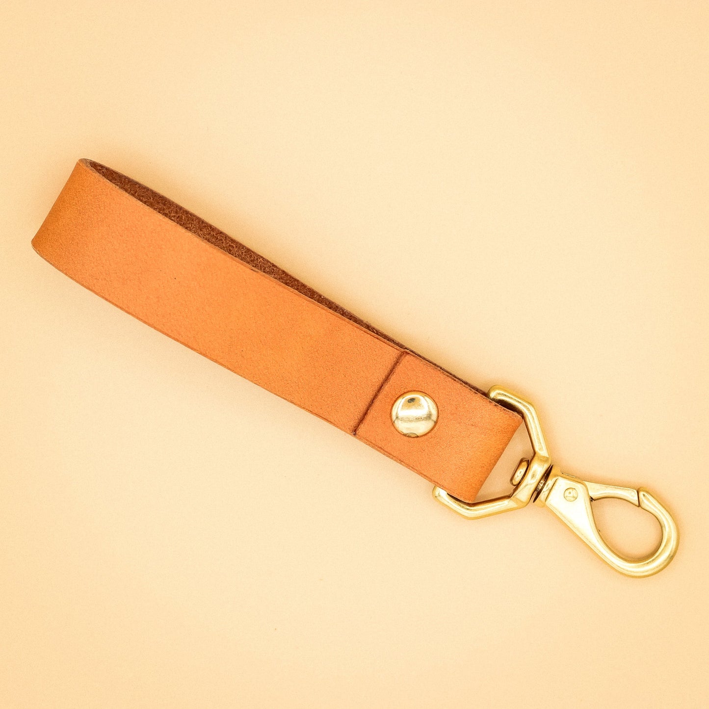 Woolly Made Leather Loop Keychain - Tan, Navy, Yellow, or Olive