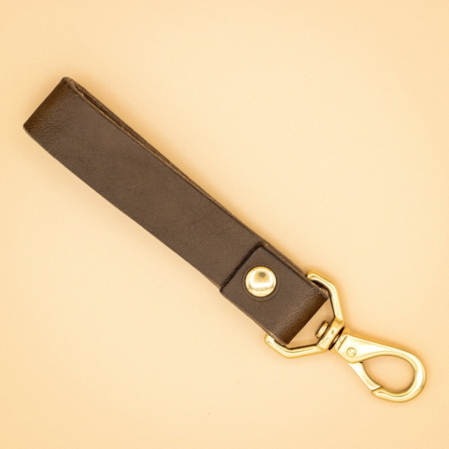 Woolly Made Leather Loop Keychain - Tan, Navy, Yellow, or Olive
