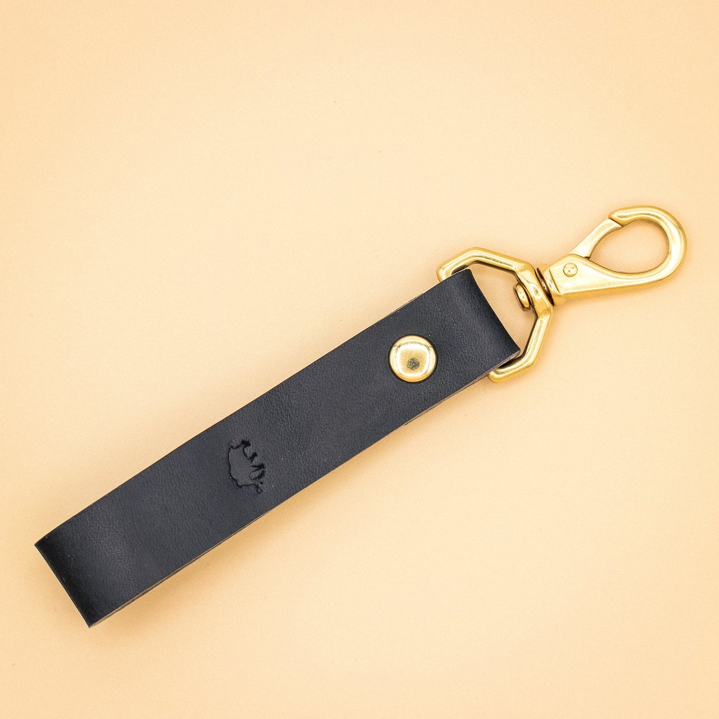 Woolly Made Leather Loop Keychain - Tan, Navy, Yellow, or Olive