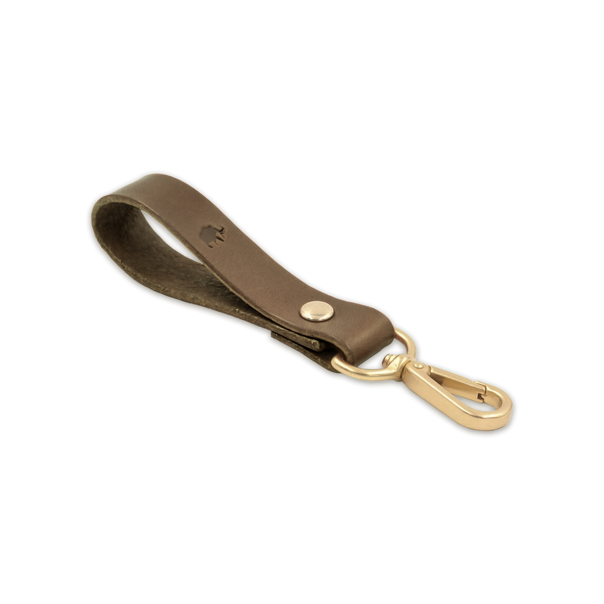 Woolly Made Olive Leather Loop Keychain - Tan, Navy, Yellow, or Olive