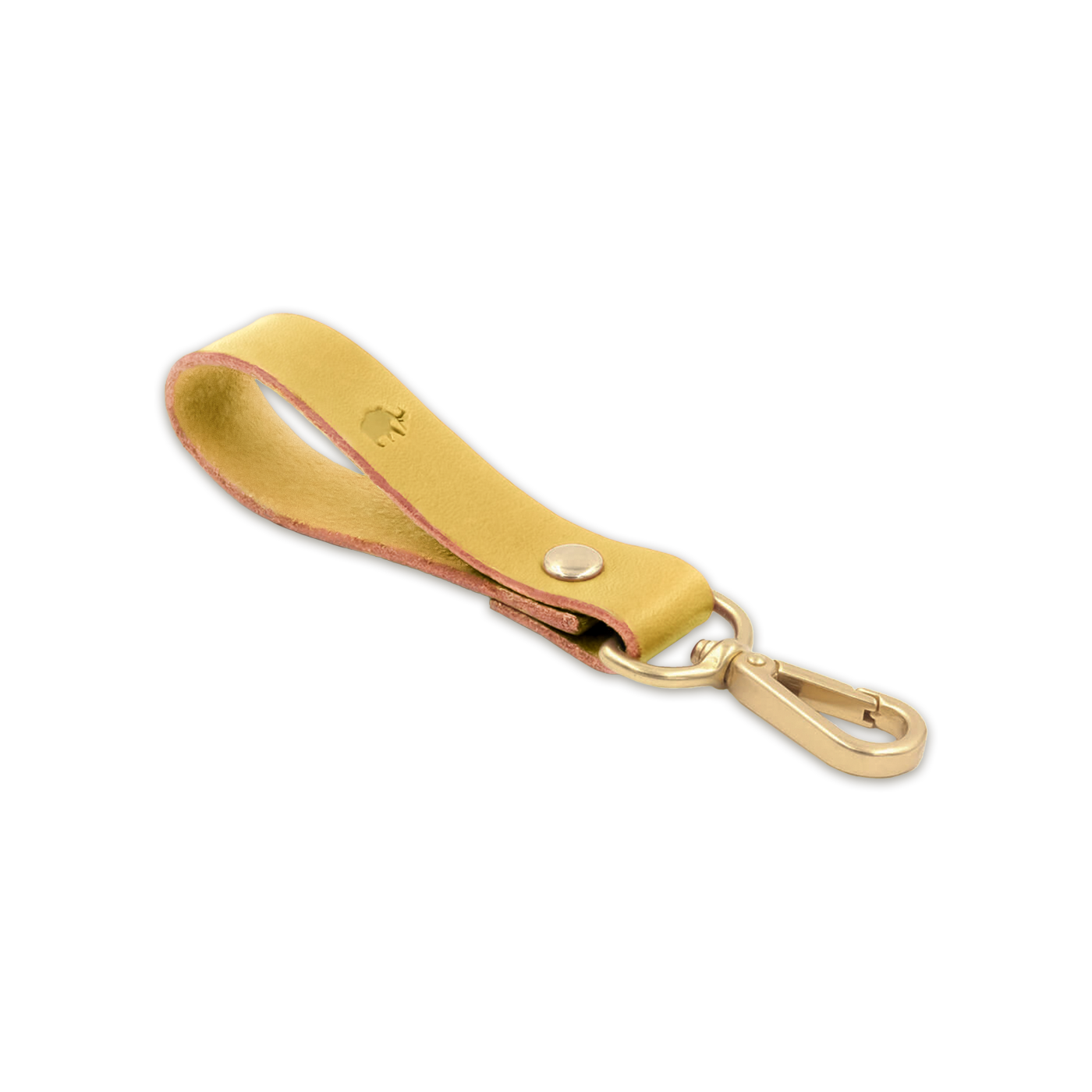 Woolly Made Yellow Leather Loop Keychain - Tan, Navy, Yellow, or Olive