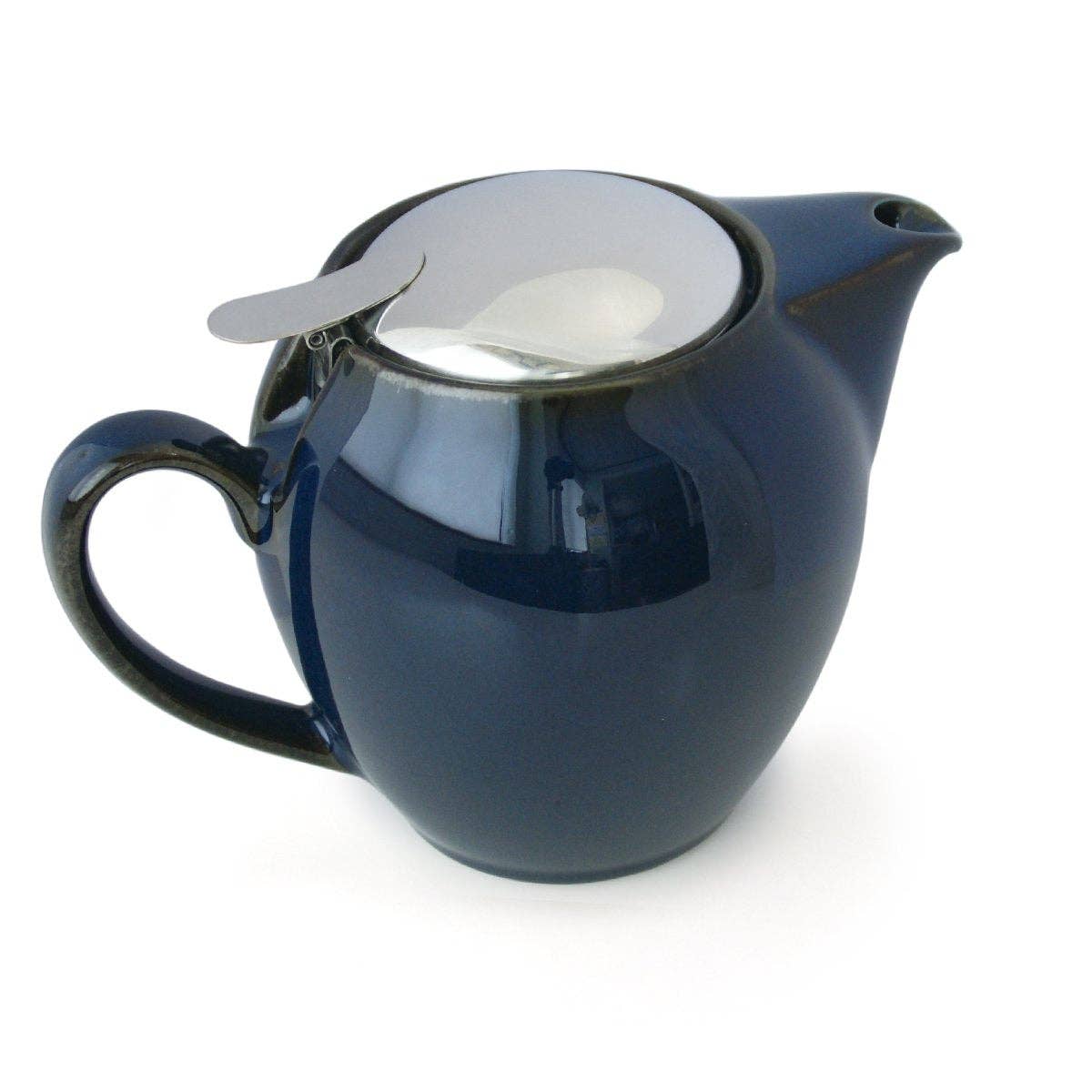 ZERO JAPAN USA Oval Ceramic Teapot 20oz  - Indigo Blue